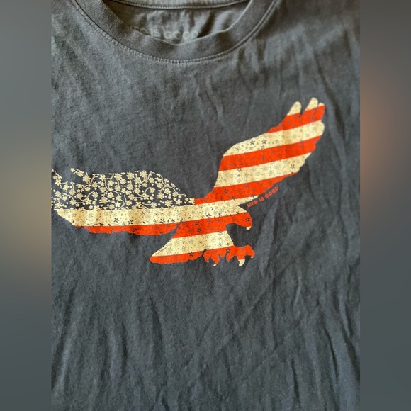 Life Is Good T-shirt Men’s Size Large USA American Eagle Flag Patriotic NWOT - Picture 2 of 5